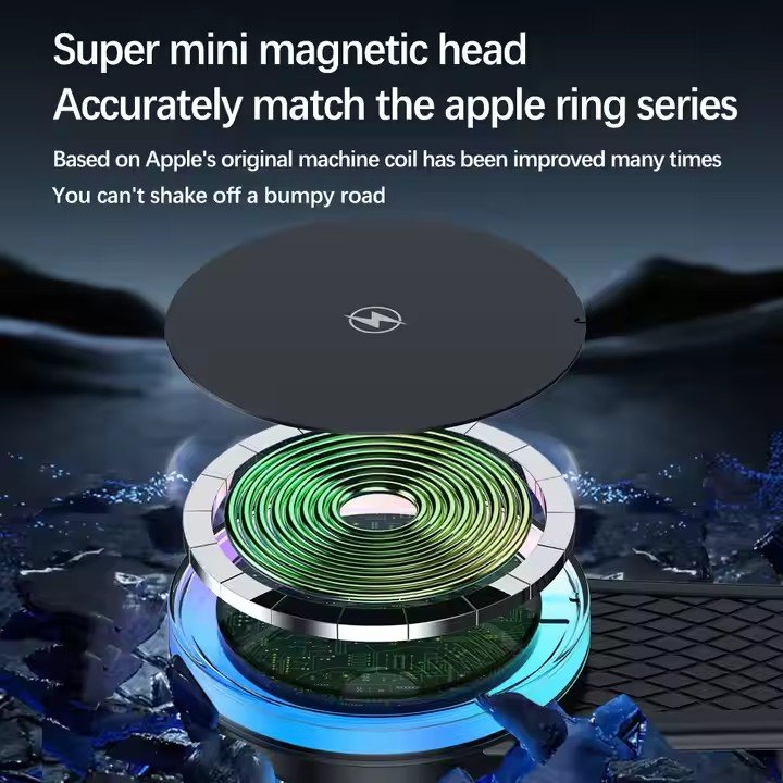 Qi2 15w Magnetic Car Wireless Charger Phone Holder Bendable Qi2 Wireless Car Charger Mount For Phone Automatic induction