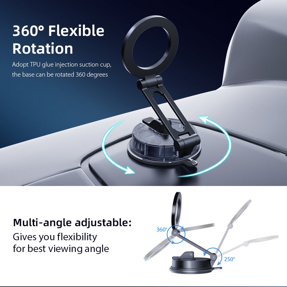New Arrival Phone Holder Magnetic Dashboard Mount Mobile Phone Car Holders Suction Cup 360 Car Phone Holder for Car Magnet