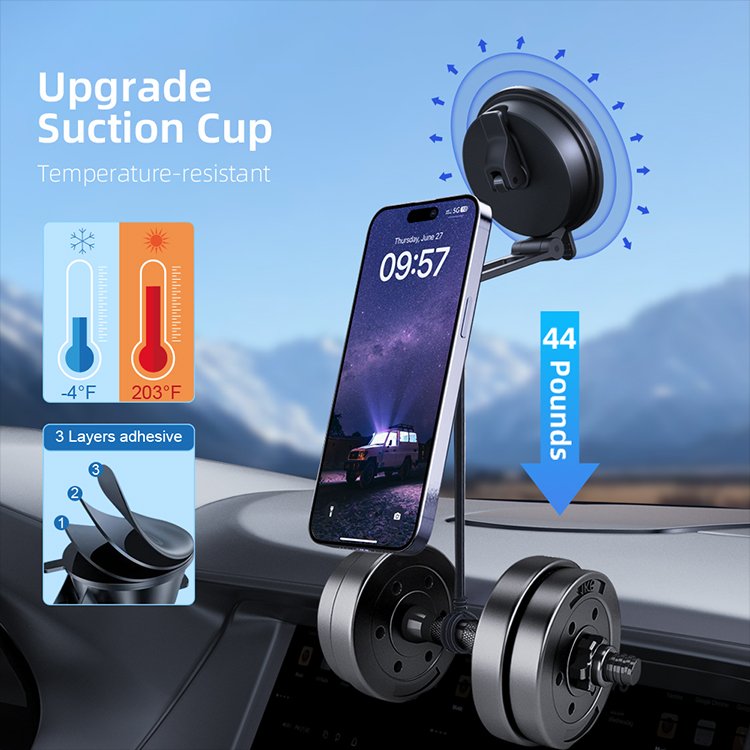 New Arrival Phone Holder Magnetic Dashboard Mount Mobile Phone Car Holders Suction Cup 360 Car Phone Holder for Car Magnet
