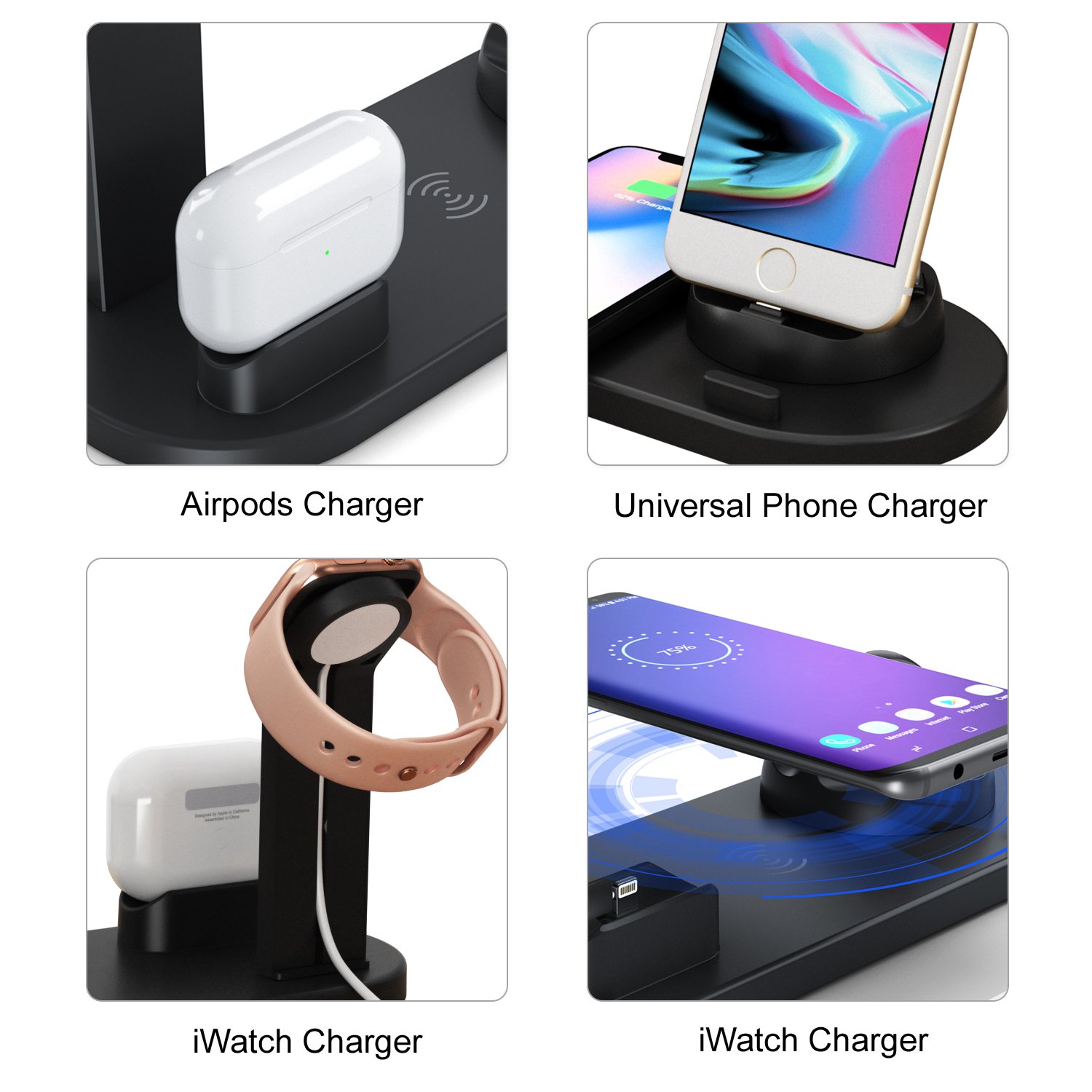 best seller 2022 Wireless Charger Stand 6 in 1 Wireless Charging Station for mobile phones charge and charger stand