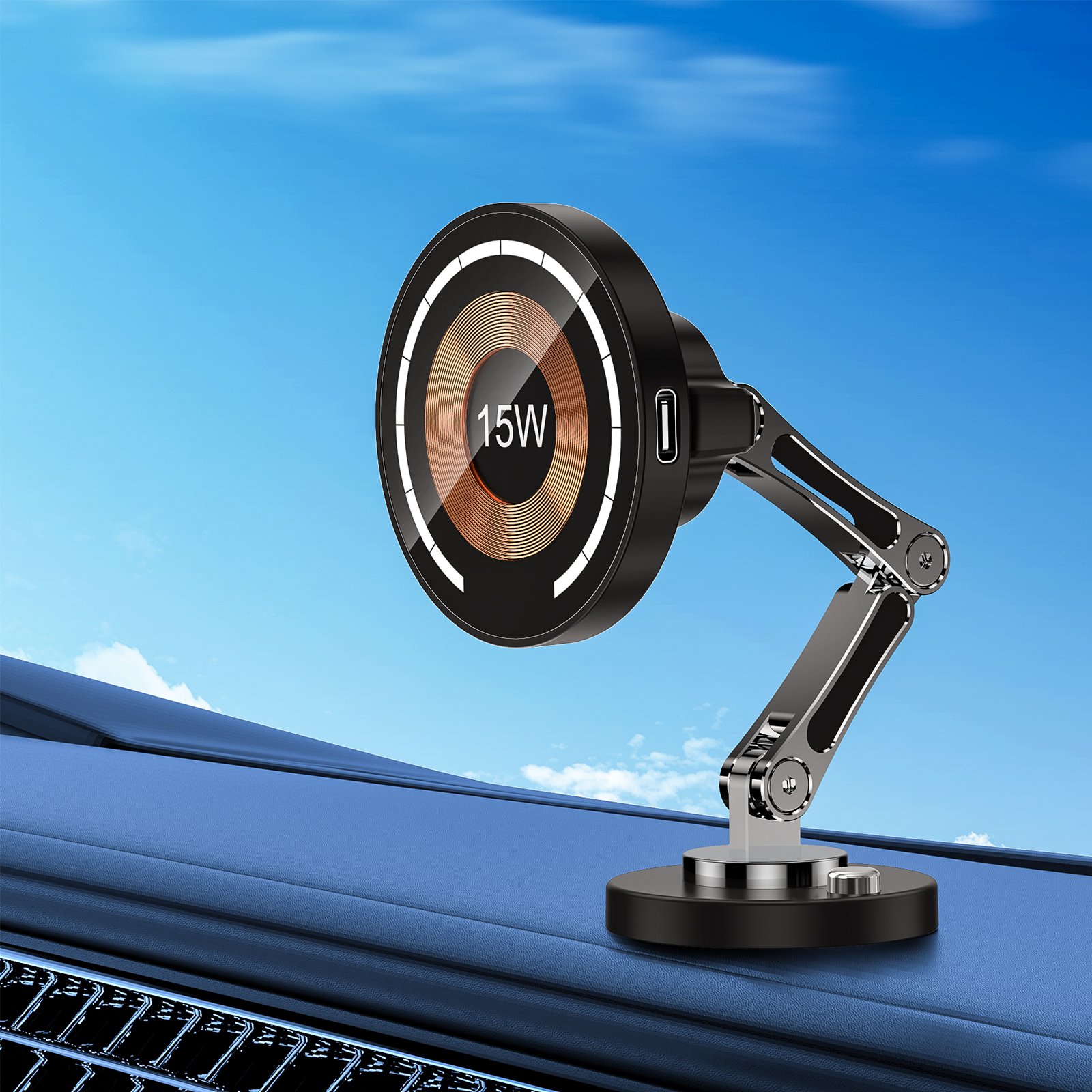Oem Universal 15W Strong Ultra Magnetic Wireless Car Charger Phone Holder Flexible 360 For All Cell Telephone Holder Car