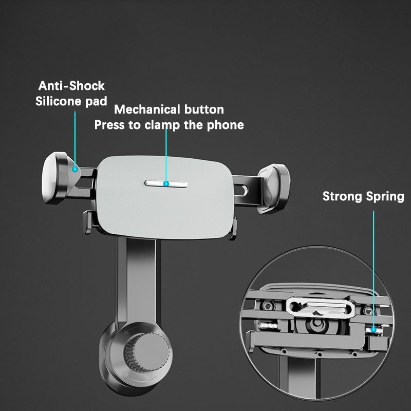 360 degree rotation car air vent metal hook retractable one button lock Car Phone Holder for Air Vent Phone Mount