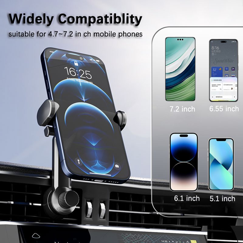 360 degree rotation car air vent metal hook retractable one button lock Car Phone Holder for Air Vent Phone Mount