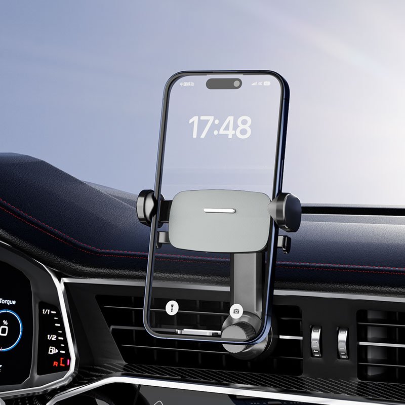 360 degree rotation car air vent metal hook retractable one button lock Car Phone Holder for Air Vent Phone Mount
