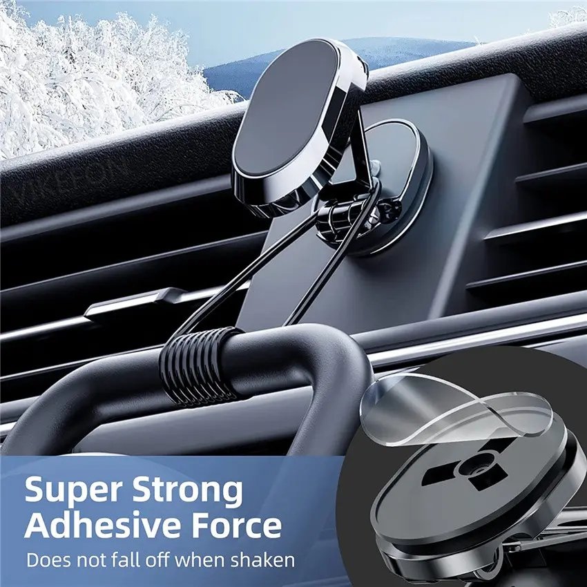 Universal Dashboard Car Mobile Phone Holder Strong Magnetic Folding Aluminium Alloy 360 Rotating Car Mount Phone Holder