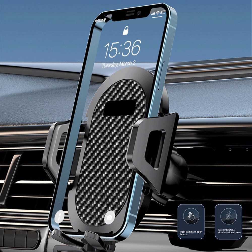 ABS car mobile phone clip silicone anti-slip car air outlet mobile phone holder