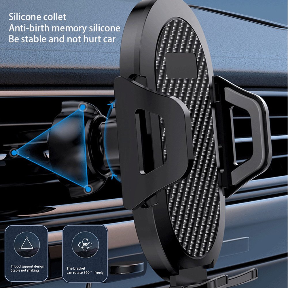 ABS car mobile phone clip silicone anti-slip car air outlet mobile phone holder