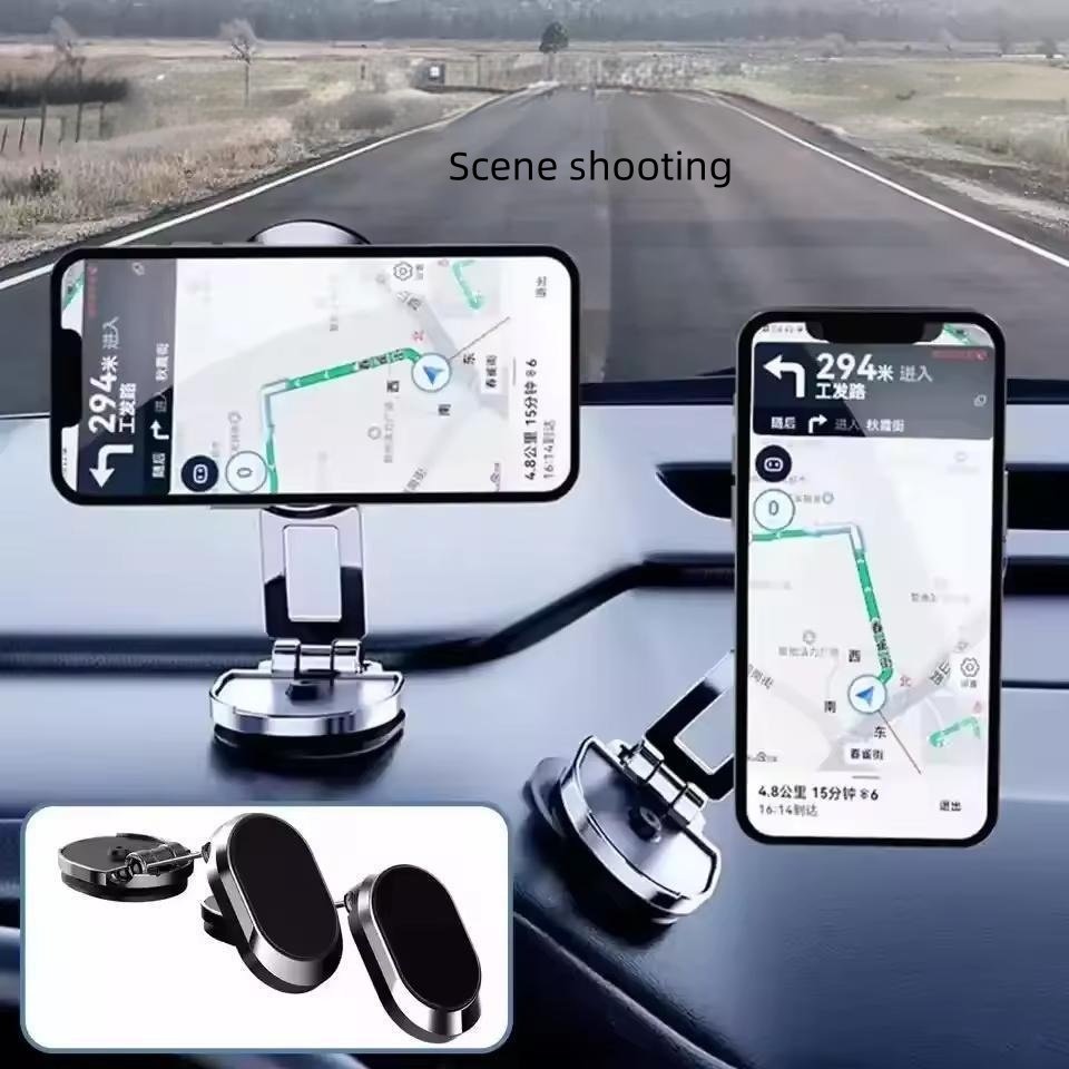 Car Mount Magnetic Dashboard Phone Holder Universal Aluminum Alloy Foldable Wall Mount 360 Rotating mobile phone holder