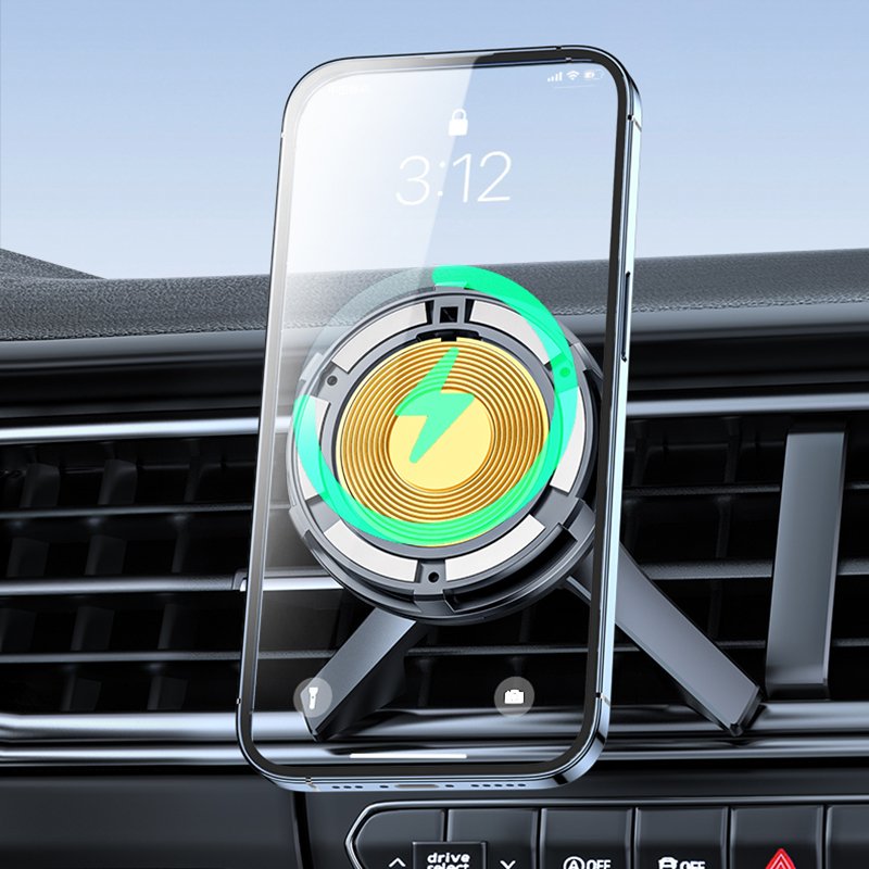 Factory Smart Sensor Automatic Clamping Car Wireless Charger Air Outlet Multifunction Phone Holder Magnetic Charging Bracket