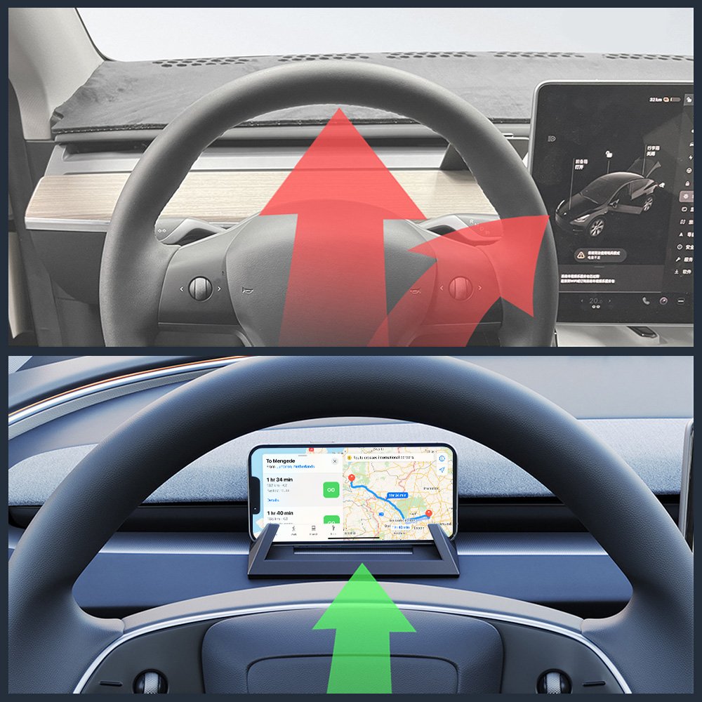 Car HUD Dashboard Mount Holder Stand Bracket for Mobile Cell Phone GPS Car Interior Accessory for Tesla Model 3 Highland