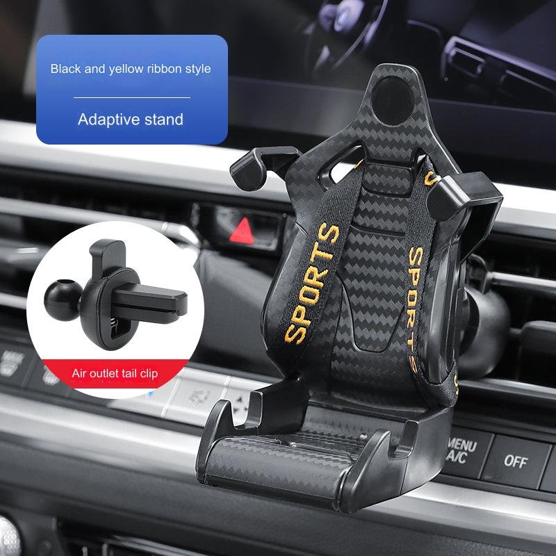 Multifunctional Gravity Business Mobile Cellphone Bracket Air Vent Outlet Creative Safety Belt Racer Mount Seat Car Phone Holder