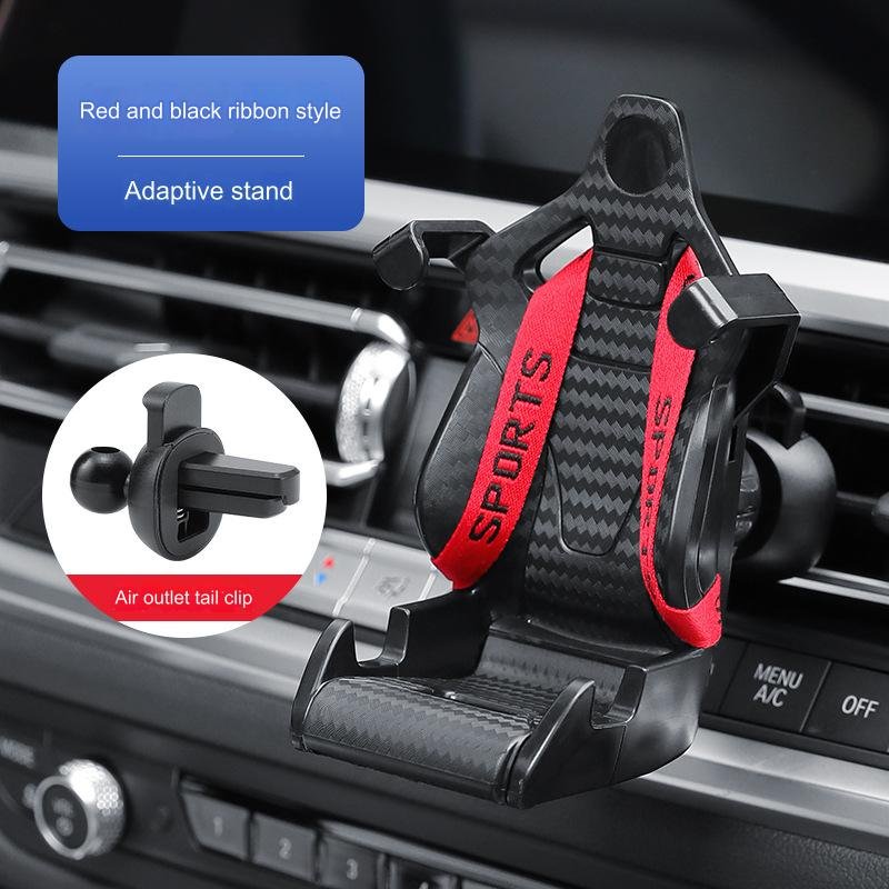 Multifunctional Gravity Business Mobile Cellphone Bracket Air Vent Outlet Creative Safety Belt Racer Mount Seat Car Phone Holder