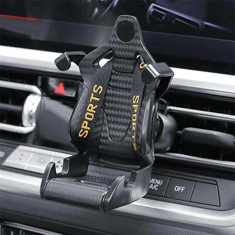 Multifunctional Gravity Business Mobile Cellphone Bracket Air Vent Outlet Creative Safety Belt Racer Mount Seat Car Phone Holder