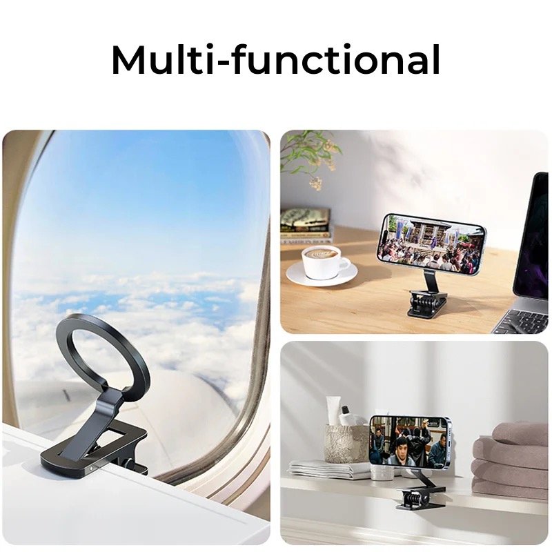 2024 New Magnetic Bracket Multifunctional Folding Travel Navigation Car Holder Portable Mobile Phone Clip Holder