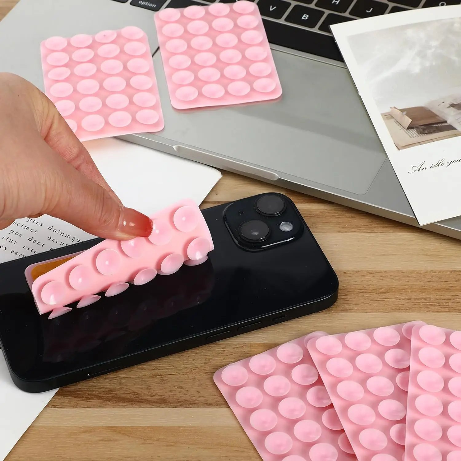 Side Silicone Suction Pad For Mobile Phone Fixture Suction Cup Backed Silicone Rubber Sucker Pad For Fix car phone holder
