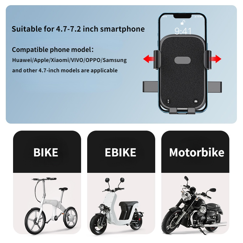Universal Mobile Stand Phone Bike Mount Mobile Mount for Bicycle Electric Bike Motor Kit Handlebar Mounting Cell Phone Holder