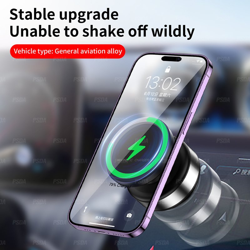 OEM 2IN1 Wireless&Stand 360 Magnetic Phone Holder Upgraded with Vacuum Adsorption & Rotational Adjustment Portable Design