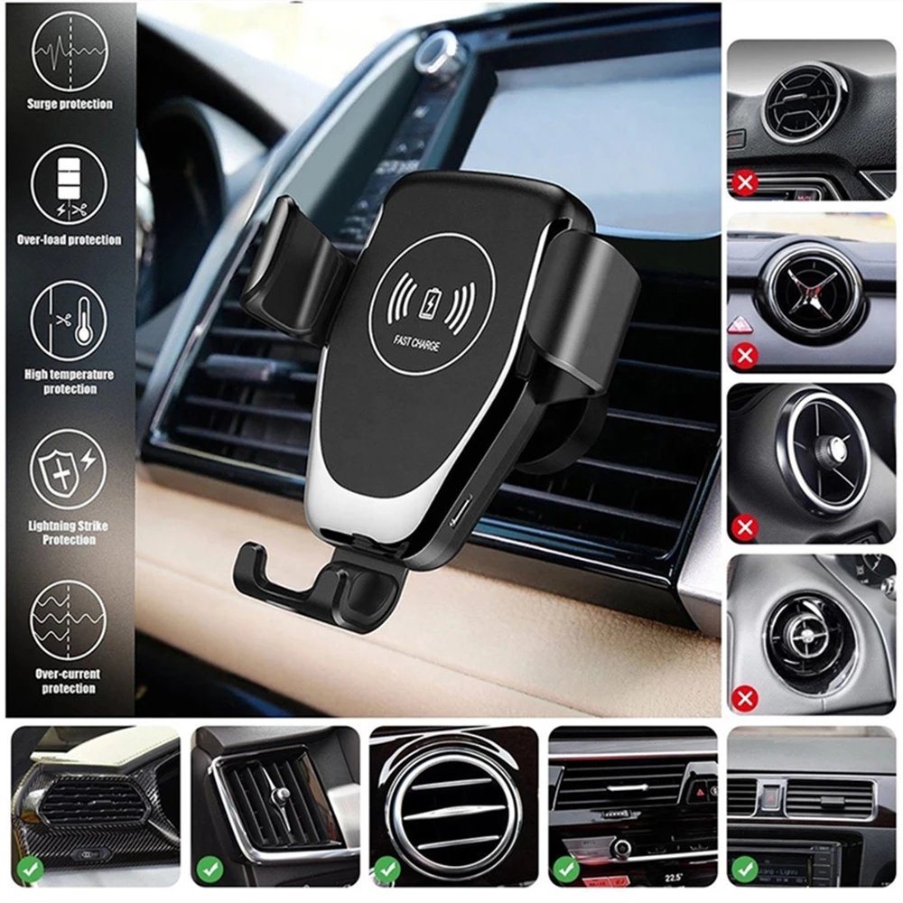 Fast Charging Wireless Car Charger Car Phone Holder for iPhone Samsung Huawei mi Inductive Charge Holder