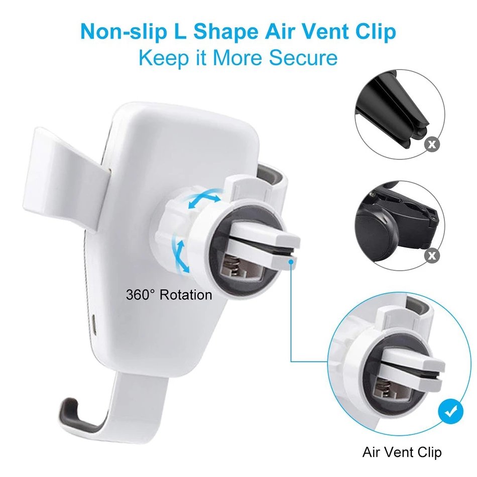 Fast Charging Wireless Car Charger Car Phone Holder for iPhone Samsung Huawei mi Inductive Charge Holder