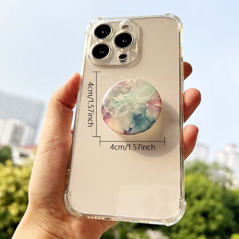 Wholesale Marble Textures Phone Holder Epoxy Transparent Phone Grip Poppings Up Phone Socket Custom Logo