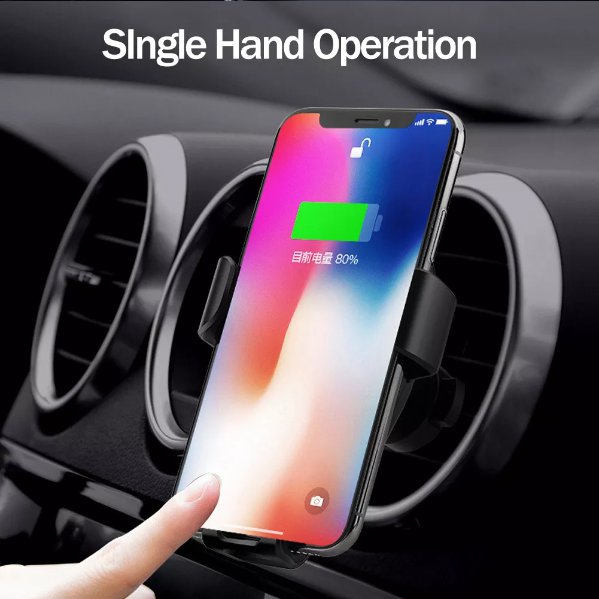 15w quick lock release mount wireless charger fast charging air vent car navigation mobile phone holder