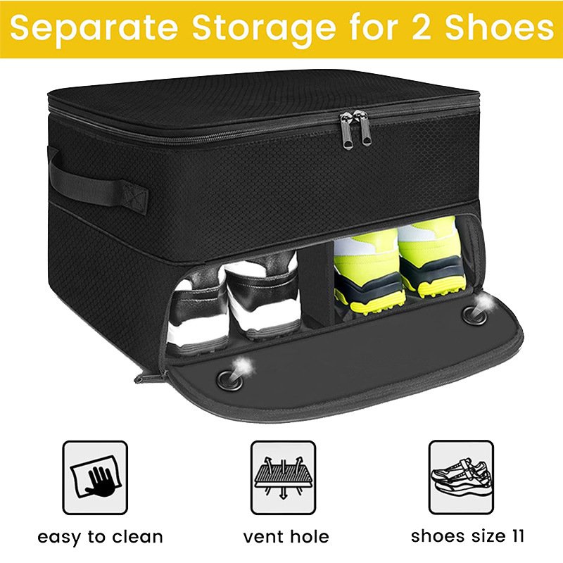 2 Layer Golf Trunk Organizer Waterproof Car Golf Storage Bag Separate Ventilated Compartments Hold All Accessories