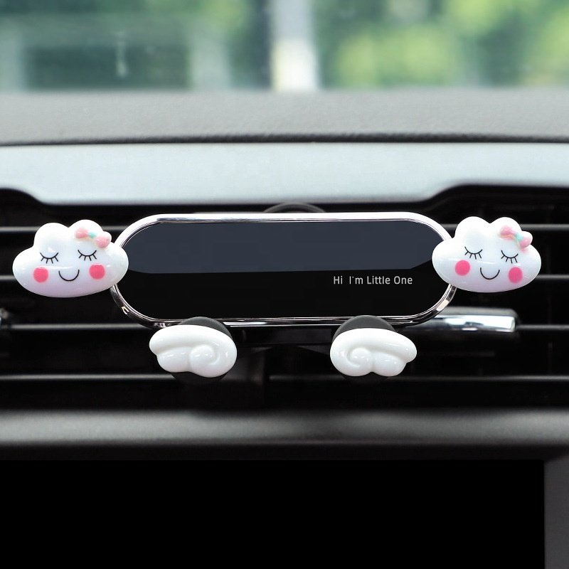 ABS PC Mirror Portable Car With Girl Cartoon Fixed Support Navigation Car Air Outlet Mobile Phone Holder
