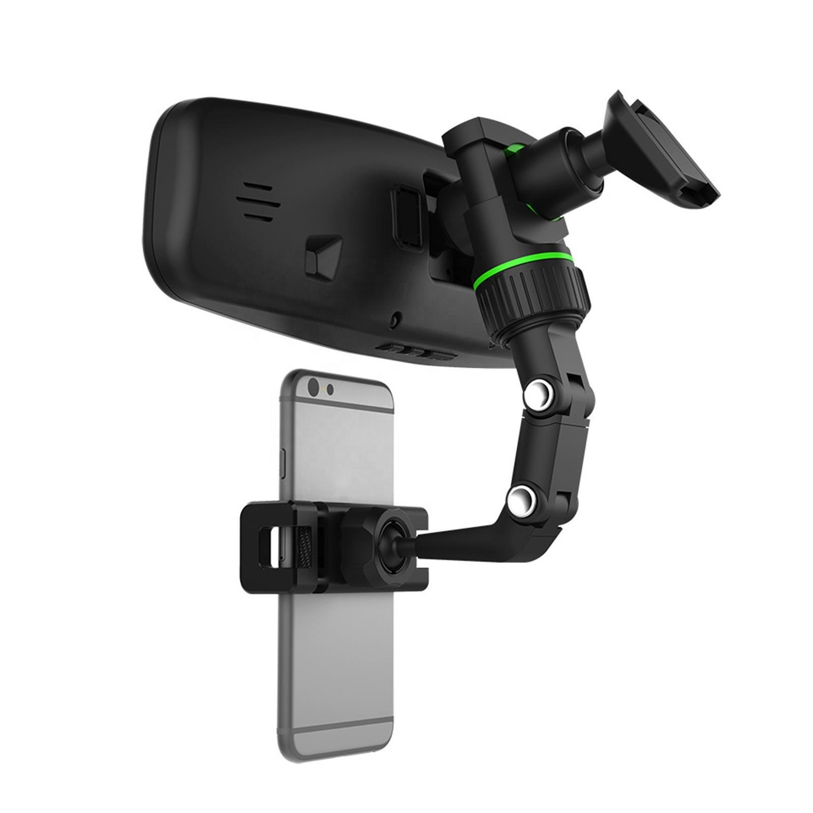 New h5 Multifunctional 360 Degree rotating Cellphone Rearview Mirror Mount Hanging Clip Bracket Mobile Phone Car Holder