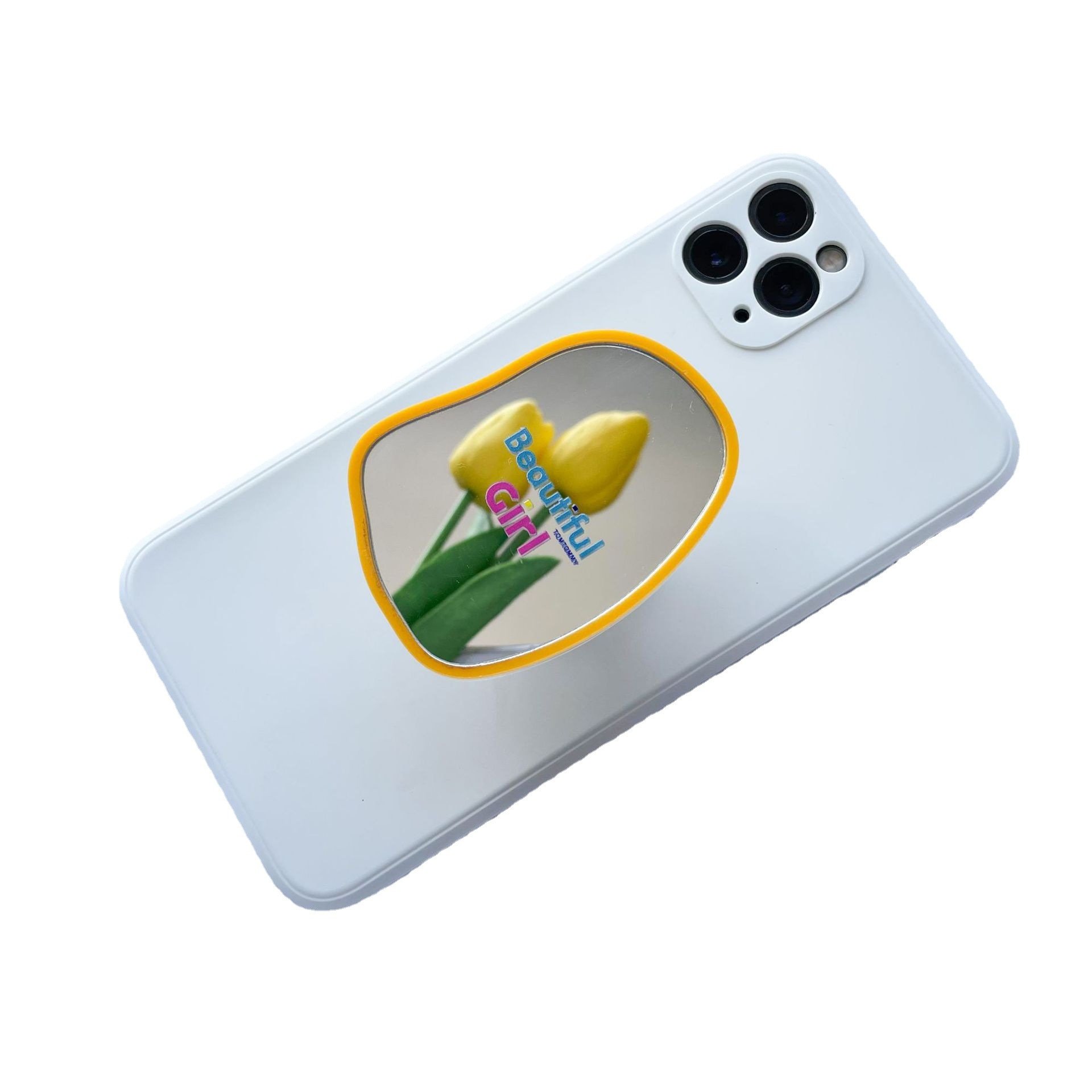 Special-shaped Mirror Lazy Mobile Phone Holder Retractable Folding Phone Bracket Transparent Opp Bag Cell Phone Holder for Desk