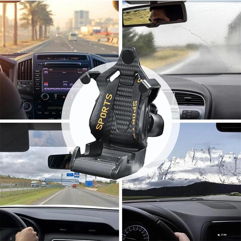 Carbon Fiber Pattern Car Gadgets 2024 Car Phone Holder Racing Seat In-car Phone Holders Air Vent Phone Holder
