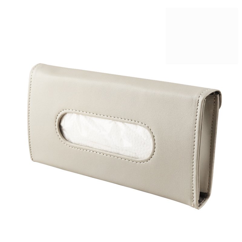 High Quality Car Sun Visor Tissue Box Bag Pu Leather Car Visor Hanging Tissue Pocket Holder