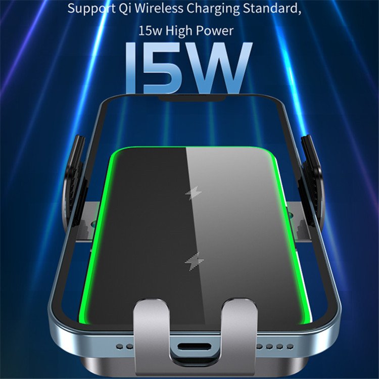 Car Vent Mount Smart Scutting Machine Mobile Charging OEM Wireless Car Charger TYPE-C Universal High Speed 10mm(max) 140g