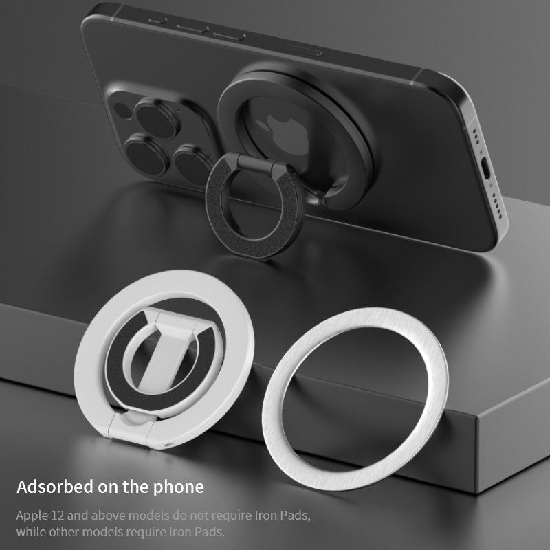 double-sided magnetic phone holder metal desktop ring holder alloy material lightweight and stylish mobile holder