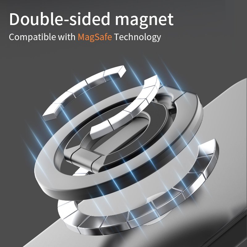 double-sided magnetic phone holder metal desktop ring holder alloy material lightweight and stylish mobile holder