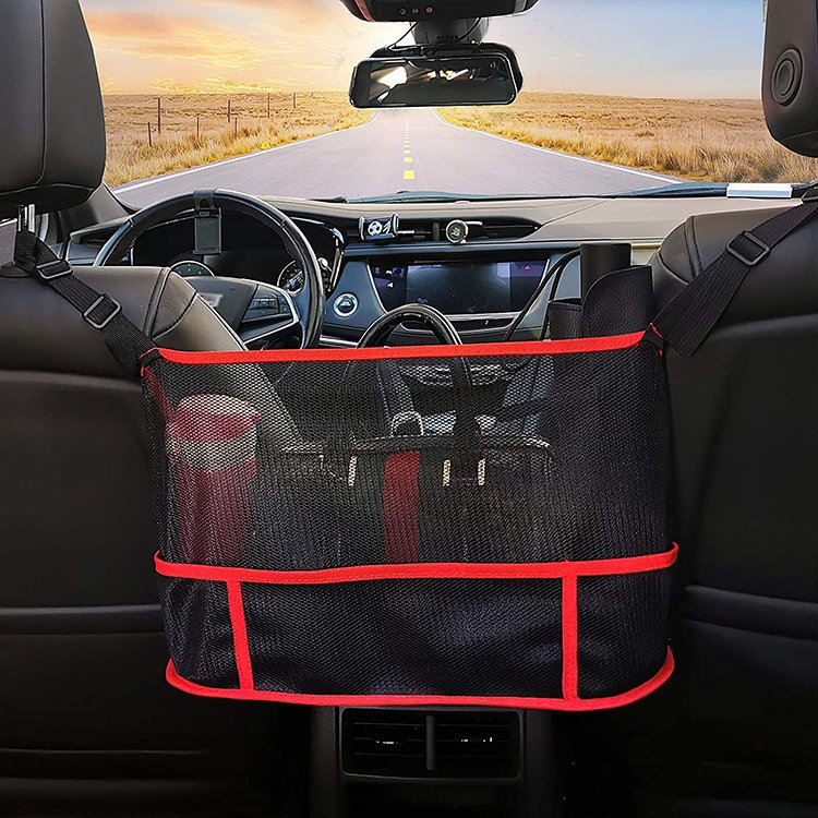 Pocket Handbag Holder Car Net Seat Back Organizer Mesh Large Capacity Bag for Purse Storage Phone Documents Pocket