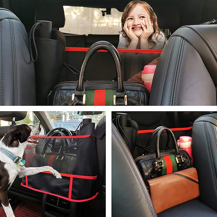Pocket Handbag Holder Car Net Seat Back Organizer Mesh Large Capacity Bag for Purse Storage Phone Documents Pocket