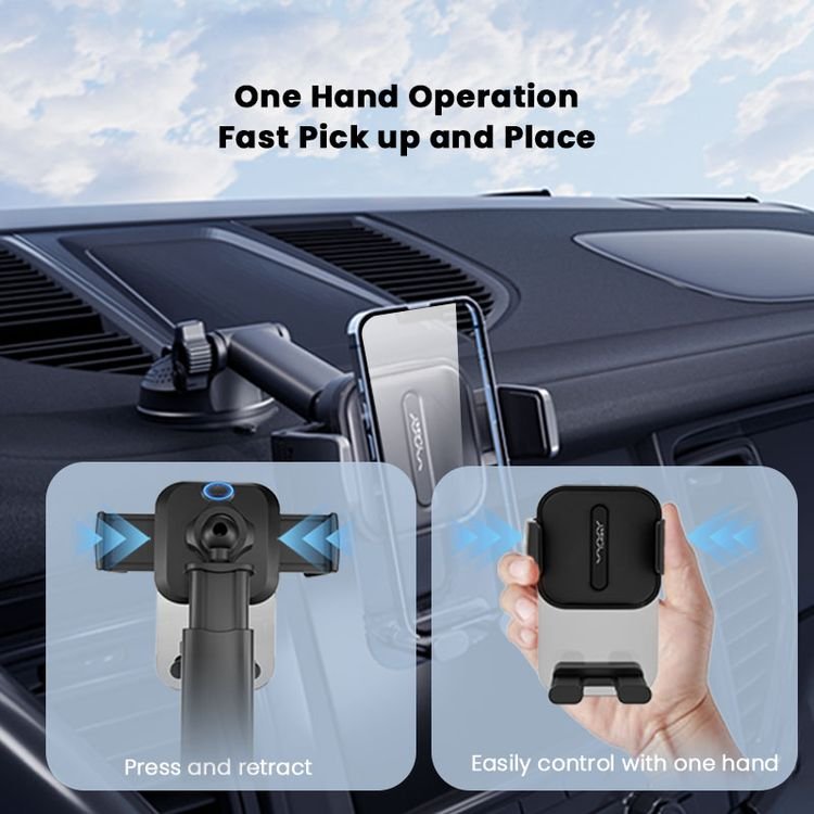 Vyvylabs Car Mount Phone Holder Dashboard Windshield Suction Cup Car Phone Holder Steady Clamp Car Holder
