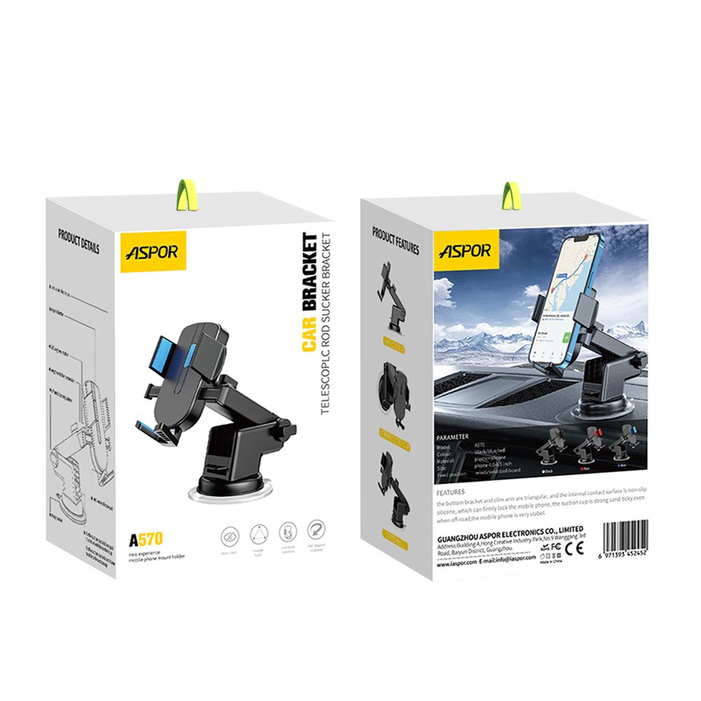 Wholesale Price Mobile Phone Mount Holder with Plastic+ Silicone Material Car Holder with 360 Degree Rotation