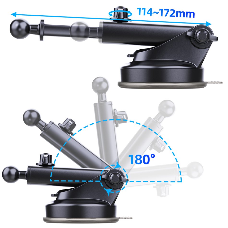 New 360 Degree Rotatable Retractable Long Arms Strong Suction Flexible Car Phone Holder Dashboard Mount For All Phone Car Holder