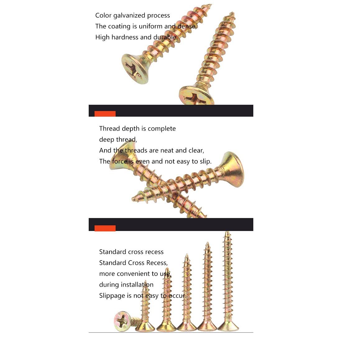 TOBO Piece Chipboard Screw Zinc-Plated Extra Strong Countersunk Drive Head Tapping Screw Wood Screws