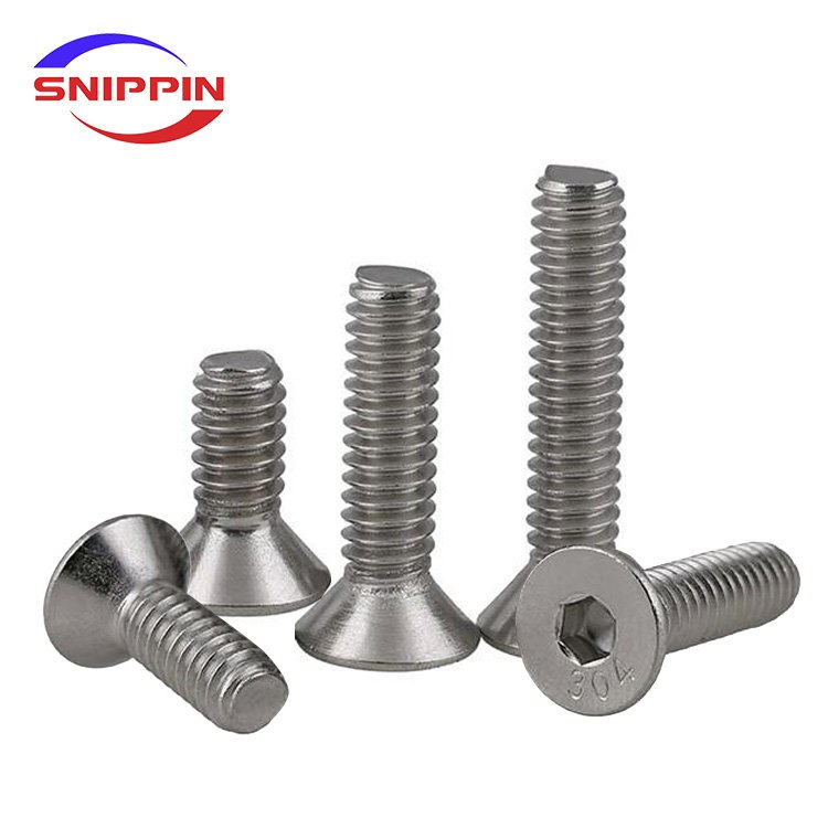 304 stainless steel hexagonal countersunk head screw flat head bolt 2#-56 4#-40 6#-32 8#-32 10#-24 1/4-20 5/16-18 3/8-16 1/2-13
