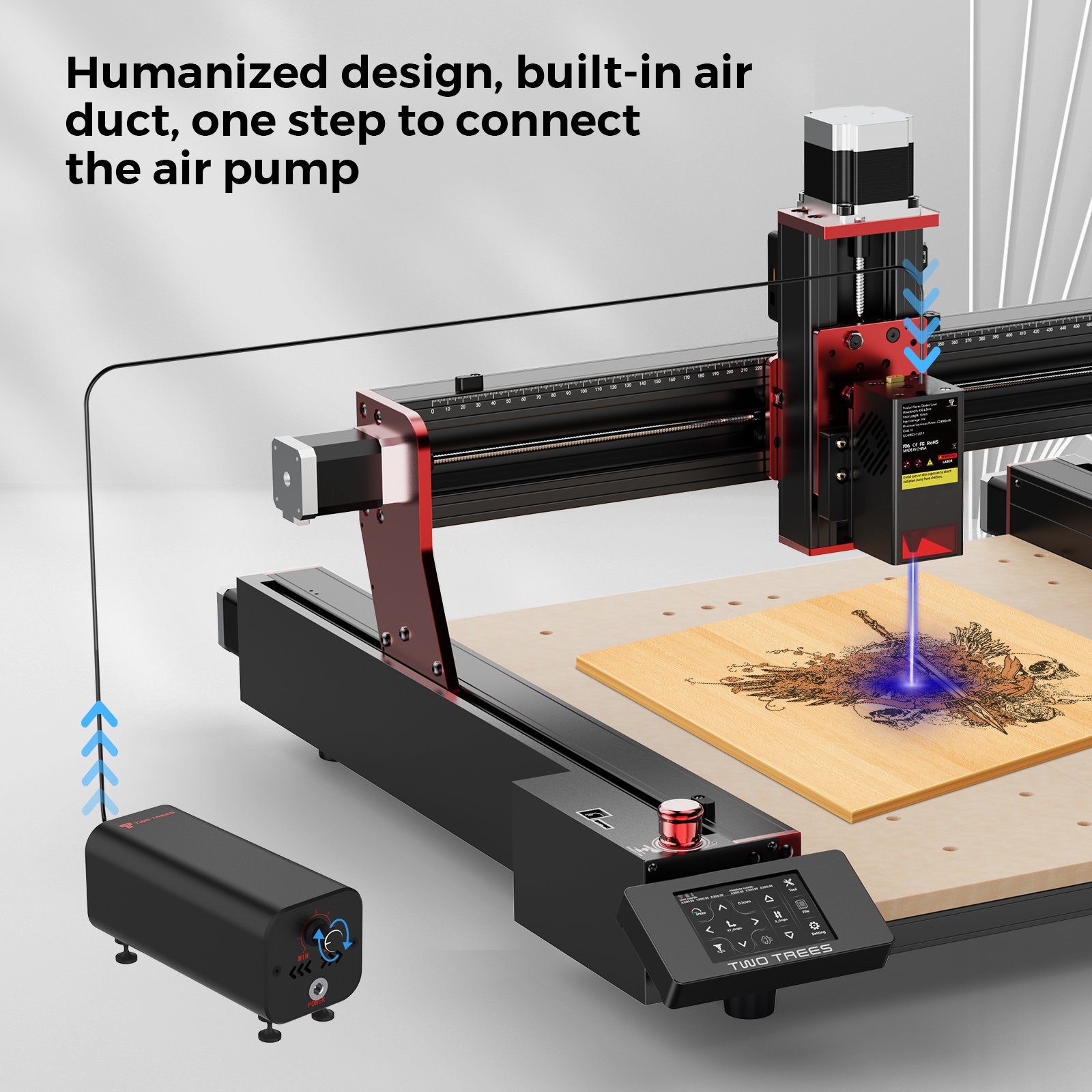 TWOTREES TTC450 Desktop CNC Powerful 775 Spindle Leadscrew Driven 3-Axis 460*460*80mm Work Area Home Use wood routers diy