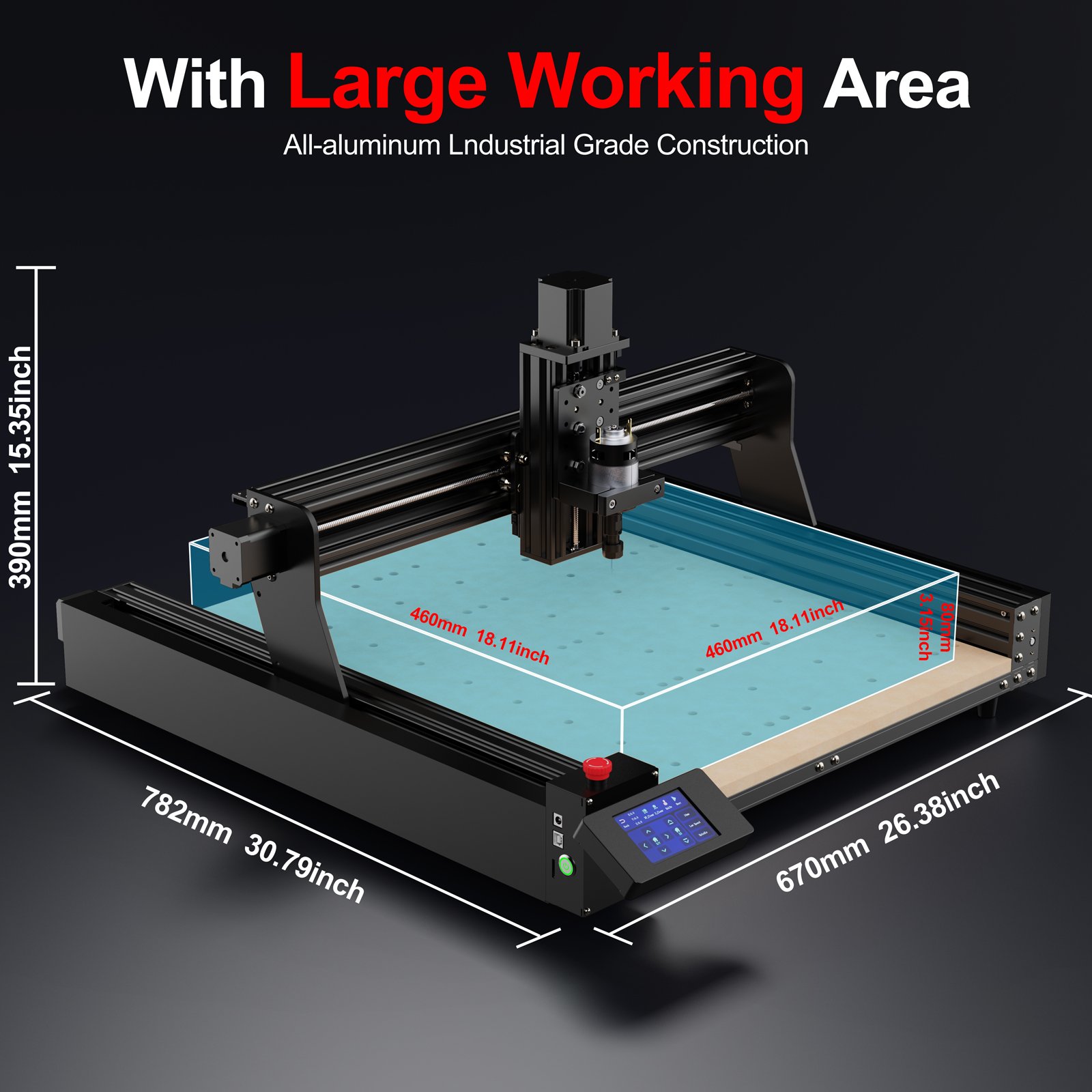TWOTREES TTC450 Desktop CNC Powerful 775 Spindle Leadscrew Driven 3-Axis 460*460*80mm Work Area Home Use wood routers diy