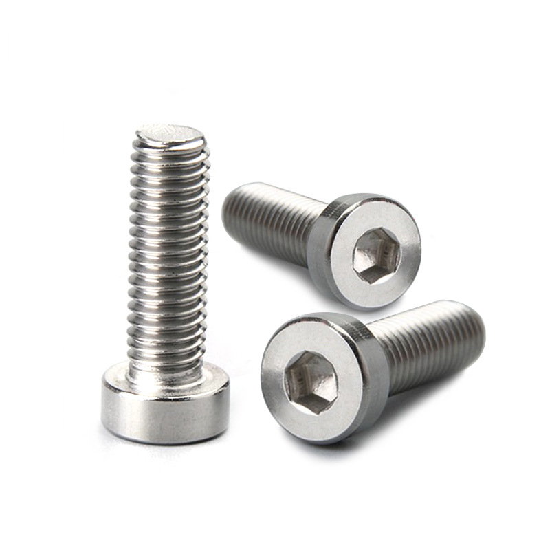 Custom Din7984 Ss304 Hexagonal Socket Thin Head Screw M3 M4 M8 M12 Stainless Steel Hex Socket Low Short Cylindrical Head Screws