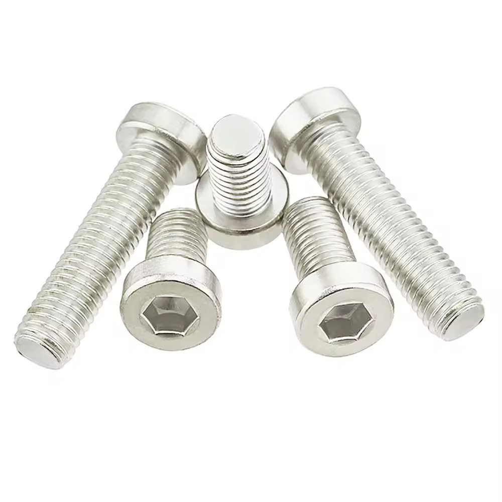 Custom Din7984 Ss304 Hexagonal Socket Thin Head Screw M3 M4 M8 M12 Stainless Steel Hex Socket Low Short Cylindrical Head Screws