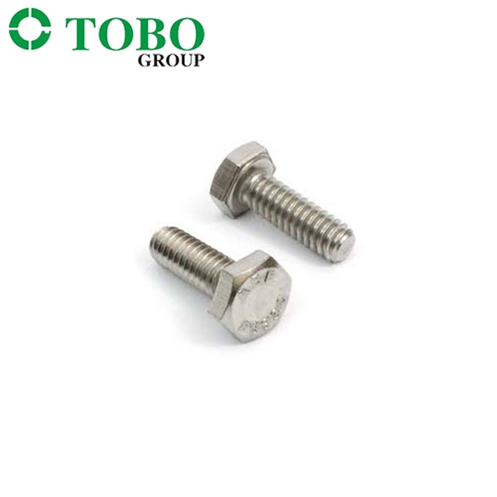 TOBO Hex head bolt 316Ti 2205 2507 Hastelloy C276 Inconel Monel Din 933 Din934 304 316 stainless steel hex bolts and nuts