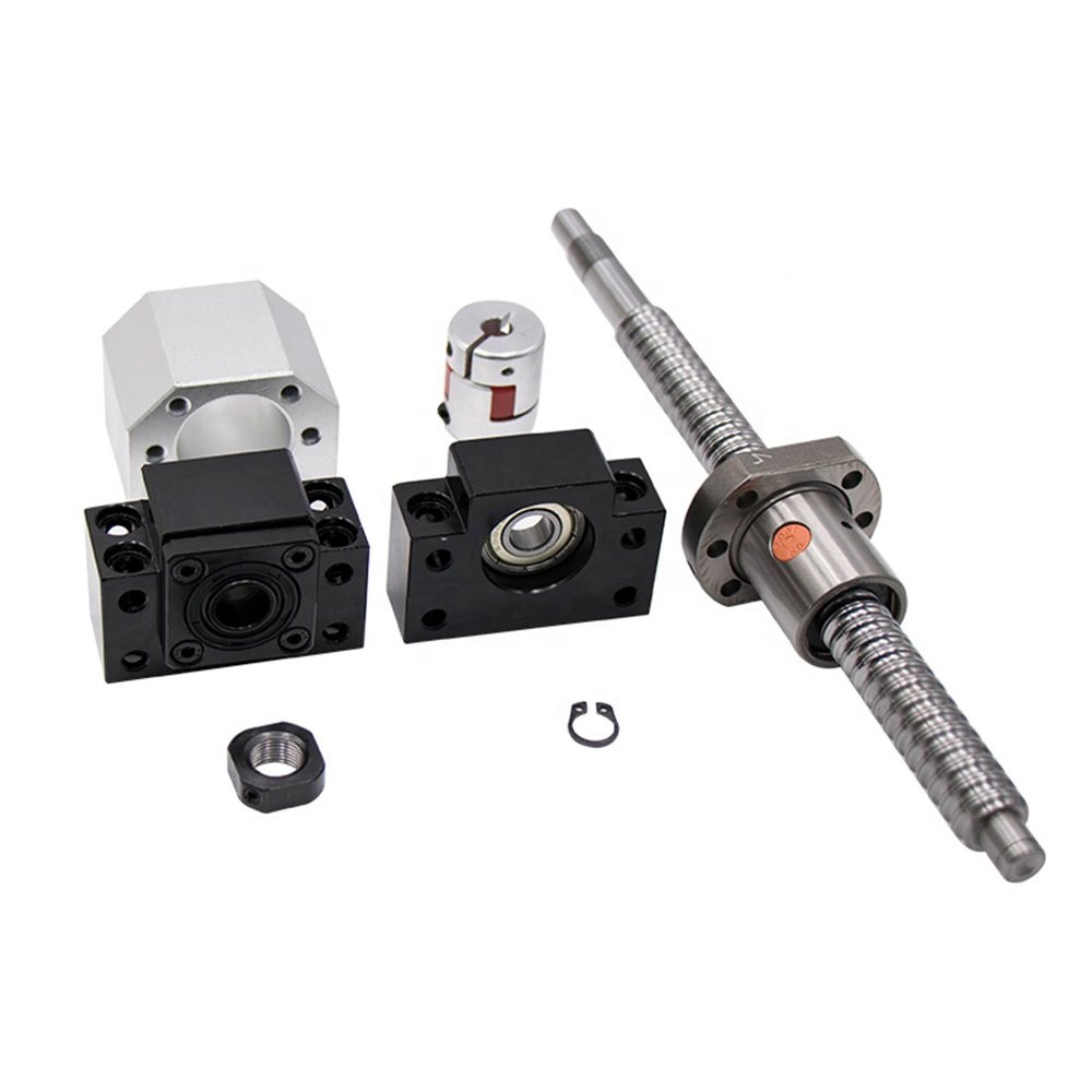 HLTNC 5mm lead Bearing Steel Ball Screw Set SFU1605 With Single Ball Nut BKBF12 coupling nut housing For CNC can customizable