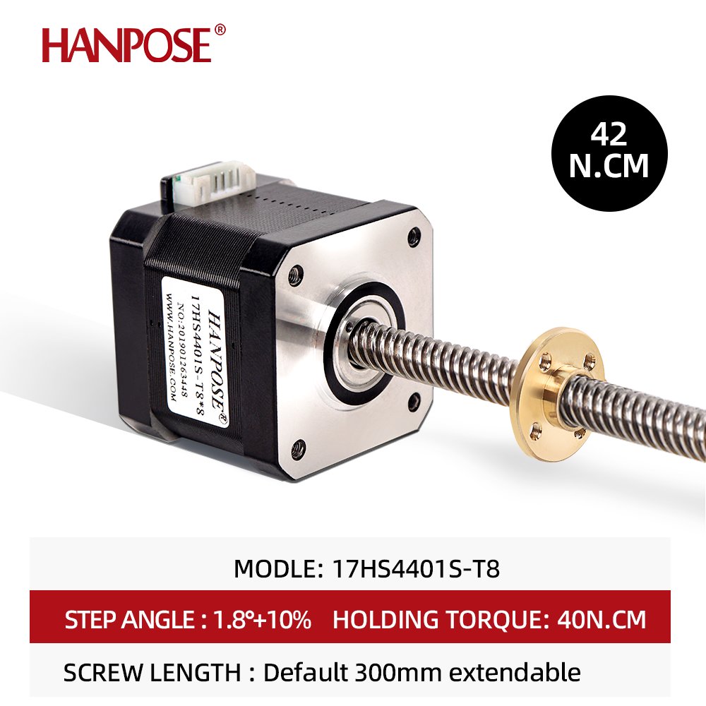 nema 17 Screw stepper motor 17HS4401S-T8*8 screw length 200MM with Copper nut lead cnc leadscrew stepper motor nema17