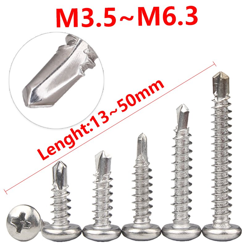 304 316 410 Stainless Steel DIN7504N Phillips Drive Pan Head Self Tapping Drilling screws for metal