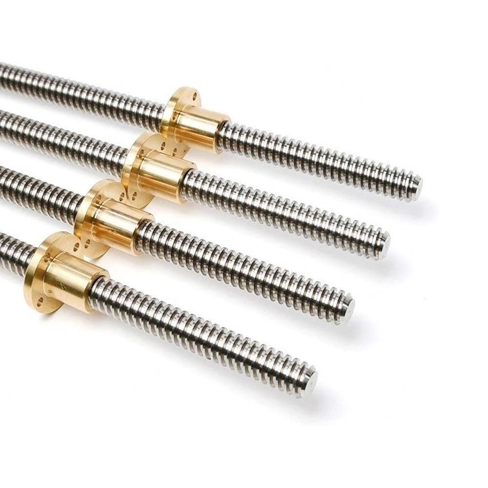 CNC parts Stainless steel carbon steel 5/8 diameter leadscrew 5/8-8 5/8-5 5/8-11 Acme Threaded Rod nut and lead screw